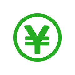Obraz premium Yen Symbol Icon – Japanese Currency Mark in Circle Vector・円マークのアイコン／日本円通貨シンボルのベクター素材