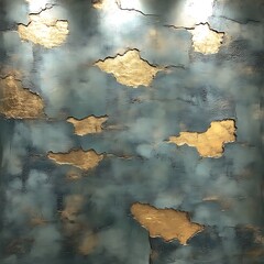 Textured wall with gold accents.