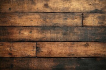 Naklejka premium close-up of rustic wooden planks with natural texture and grain, showcasing warm brown tones and weathered surface