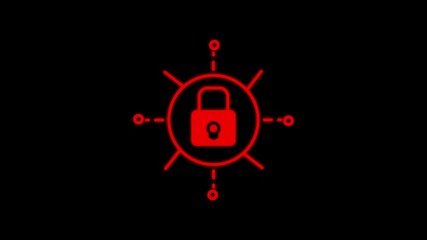 Network lock icon . Cyber security icon isolated on white background lock icon animation on black background for security and privacy - Powered by Adobe