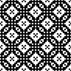 Fototapeta premium Abstract texture for fabric print, card, table cloth, furniture, banner, cover, invitation, decoration,weaving, plaid,wrapping,knitting. Repeating pattern.Black and white color.
