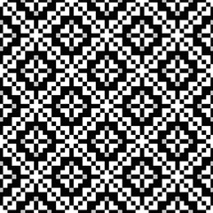 Fototapeta premium Abstract texture for fabric print, card, table cloth, furniture, banner, cover, invitation, decoration,weaving, plaid,wrapping,knitting. Repeating pattern.Black and white color.