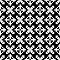 Fototapeta premium Abstract texture for fabric print, card, table cloth, furniture, banner, cover, invitation, decoration,weaving, plaid,wrapping,knitting. Repeating pattern.Black and white color.