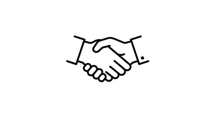 Obraz premium Illustration of a handshake between two people in black and white