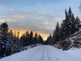 sunset in the mountains