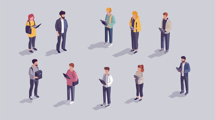 Isometric IT People Concept Flat Vector Illustration