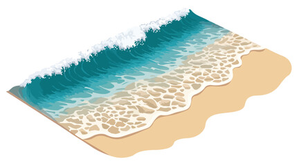 Isometric View of a Sandy Beach Vector Illustration