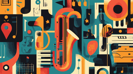Jazz Typographic Vector Illustration Background