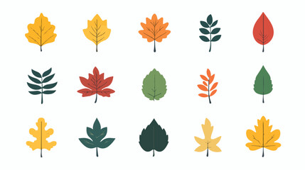 Green Leaf Icon Isolated on White Background - Vector Illustration