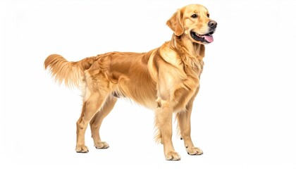 Fototapeta premium Golden Retriever Canine Portrait: A Majestic, Studio-Lit Image