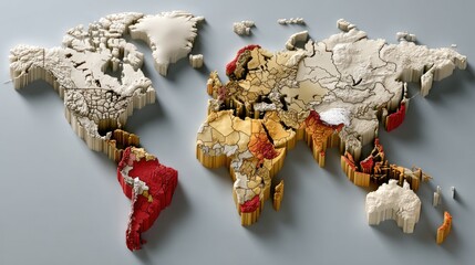A world map overlaid with a stark wealth disparity graph