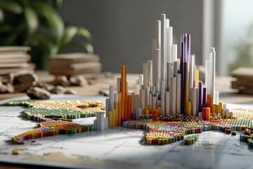 A world map overlaid with a stark wealth disparity graph