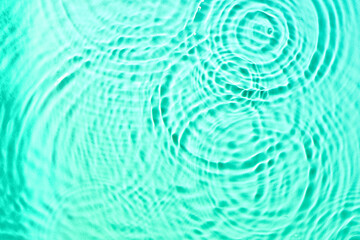 Texture of water drops on green background, closeup