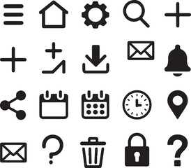 Generic Digital Interface Icons.