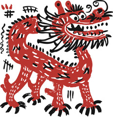 Abstract Vector Street Illustration of Dragons