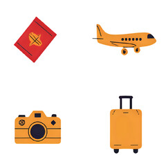 set of travel icons