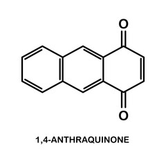Fototapeta premium Chemical structure of 1,4-Anthraquinone