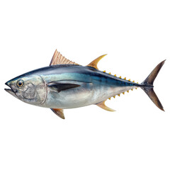 Fototapeta premium Stunning Bluefin Tuna: A Marvel of the Ocean on white background