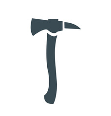 Silhouette of a sturdy axe, featuring a sharp head and long handle.
