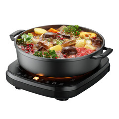 Ultimate Electric Hot Pot: A Culinary Delight on white background