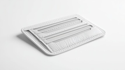 White leather card holder with multiple card slots.