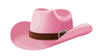 Stylish Pink Cowboy Hat with Brown Band and Metal Buckle
