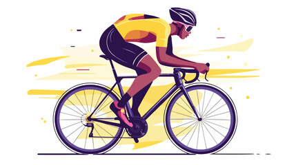 Obraz premium Pro Cyclist Riding Black Bicycle - Professional Sports Image