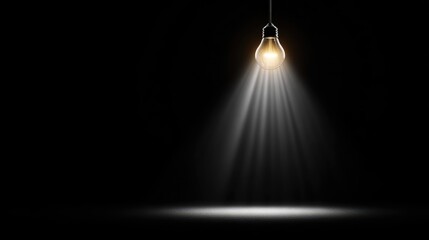 Illuminated spotlight on a dark background.