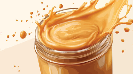 Organic Peanut Butter Splash Liquid, Natural Food Product Photography