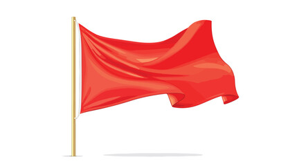 Vivid Red Flag Warning Symbol Emoji Vector Image