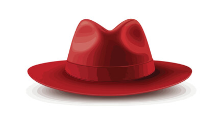 Red Hat Isolated on White Background Flat Vector