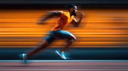 A man running at full speed.