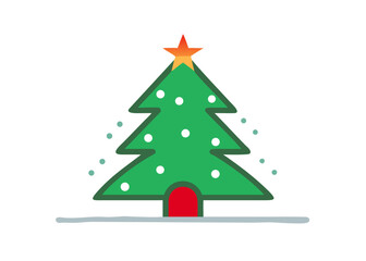 A lovely and simple Christmas tree illustration of a Christmas concept. Winter. Cosplay. Costume. Wreath. Decoration. P. Gift boxes.