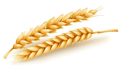 Golden Wheat Stalks Illustration Harvest Agriculture