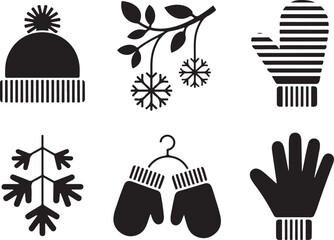 Winter Apparel and Snow Icons