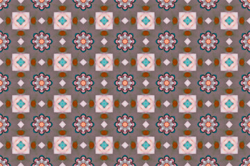 Seamless Template Background Art Endless Visual Cloth Design Decoration Tile Shape Graphic Digital Texture Wallpaper Luxury Perspective Fashion Symmetric Textile Geometric Fabric Interior Pattern.