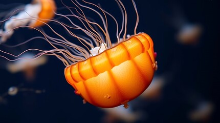 jellyfish closeup sark background.
