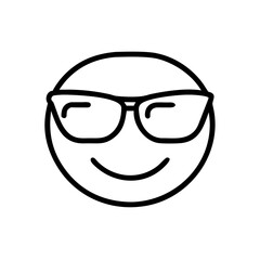 A stylish smiley face with sunglasses expresses coolness, confidence, and a carefree attitude, capturing the essence of contemporary emojis.