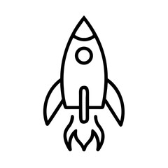 An emblematic monochrome rocket, soaring with determination, embodies the essence of innovation, exploration, and ambition.