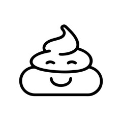 A whimsical cartoon depiction of a smiling poop, showcasing a cheerful expression.