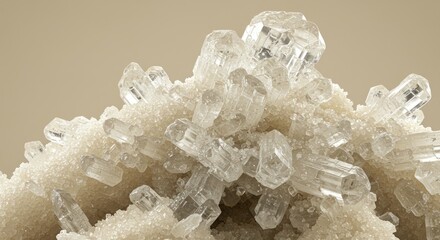 Elegant cluster of danburite crystals on matrix displaying ethereal translucence
