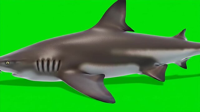 Detailed 3D Render of Angel Shark Isolated on Green Screen Perfect for Marine Biology Presentations and Digital Compositing Projects Showcasing Unique Sea Creature