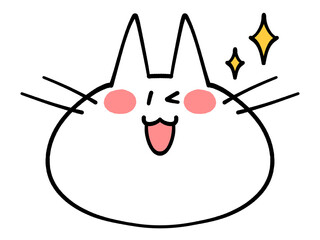 顔のみにゃんこのアイコンイラスト素材