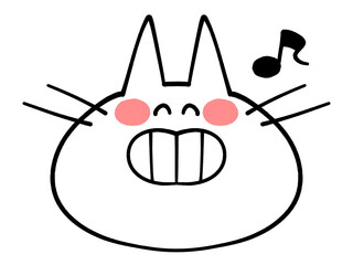 顔のみにゃんこのアイコンイラスト素材
