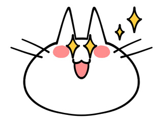 顔のみにゃんこのアイコンイラスト素材