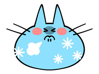 顔のみにゃんこのアイコンイラスト素材