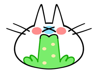 顔のみにゃんこのアイコンイラスト素材