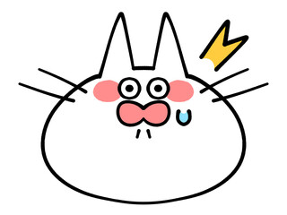 顔のみにゃんこのアイコンイラスト素材