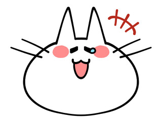 顔のみにゃんこのアイコンイラスト素材