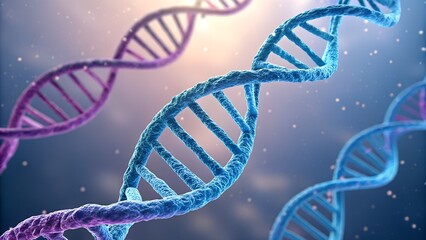 dna strand on blue background